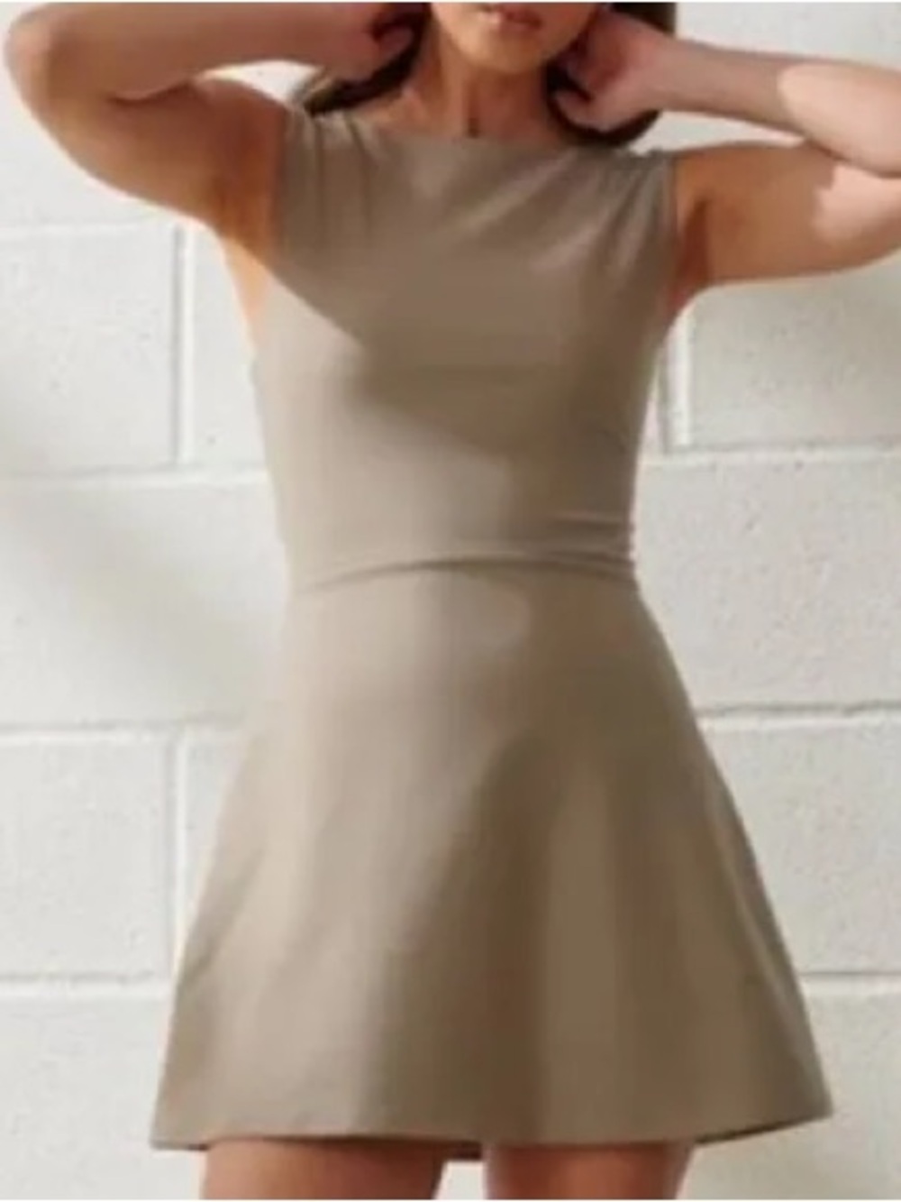Abercrombie & Fitch YPB sculptLUX Active Mini Dress in Sand Colorway